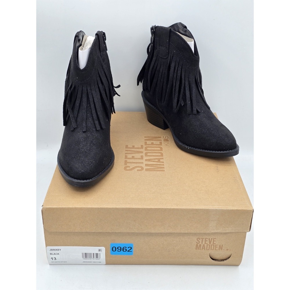 STEVE MADDEN Kids Boots Brixby (Little Kids/Big Kids) Fringe R/N #128692 Sz 13